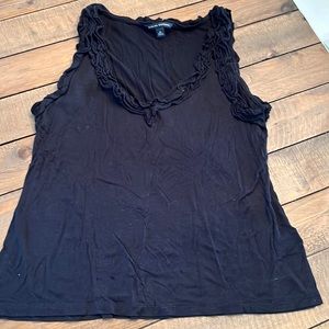 Banana Republic black, frilled tank. Size M
